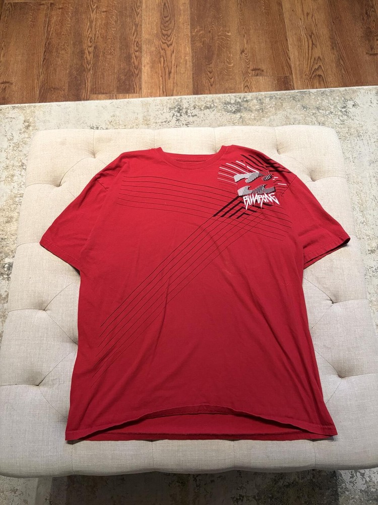 🟥 Vintage 00s y2k surfer Red Billabong Asymmetrical Graphic Tee