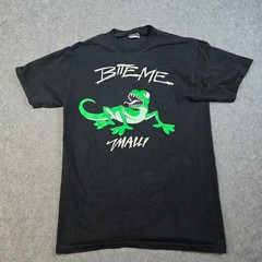 Vintage Y2K Lizard Shirt Mens M Nature Black Maui Short Sleeve Outdoors Animals