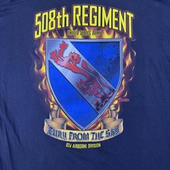 508th Regiment 82d Airborne Army Shirt Mens 2XL Black Fury Tee 7.62 Design