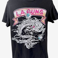 Irregular L.A. Guns Band Black Shirt Dragon Livestream Las Vegas Mens Size Med