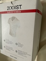2(X)IST Essential 100% Cotton 3pcs Slim Fit V Neck T-Shirts Small Black New!