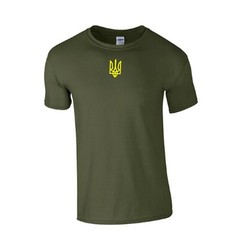 Ukraine Golden Trident Coat of Arms Logo T-shirt, Zelensky Trident Military Tee