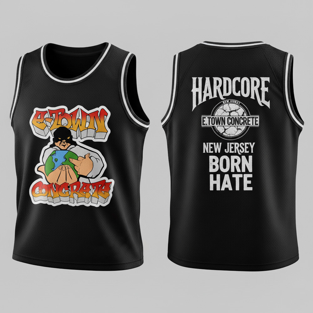 E. Town Concrete Black Basketball Jersey All Size S-5XL BN02000