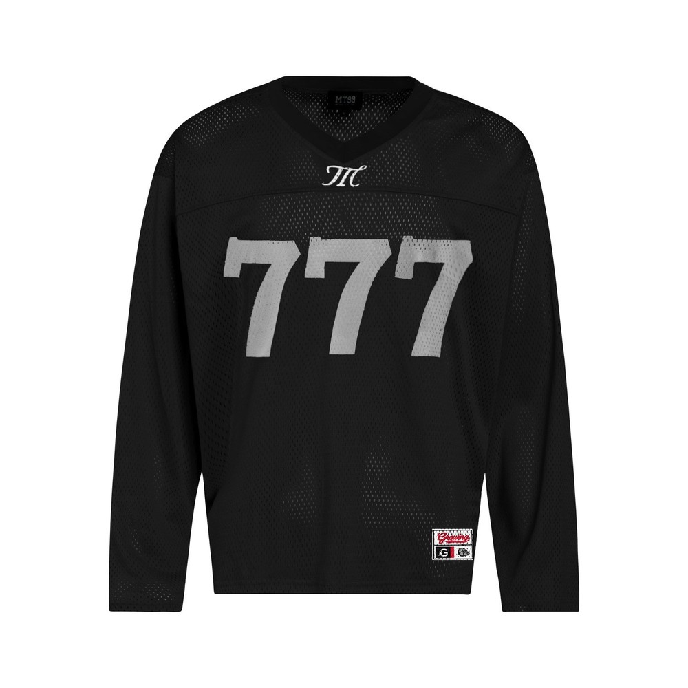 Oversized 777 Mesh Jersey Long Sleeve T-Shirt Streetwear Vintage Athletic