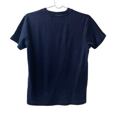 MUJI Women Sz SMALL Crew Neck Plain Navy T-Shirt Stretchy Everyday Easy Casual