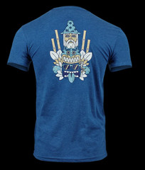Supa Dupa HOT BETTINARDI TIKI TOTEM MULTI ICON T-SHIRT HIVE RELEASE NAVY MEDIUM