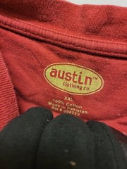 Austin Clothing Co Henley Shirt Men XXL Red Short Sleeve 100% Cotton Button Top