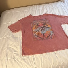 Mighty Fine Men’s Pink California Graphic Crew Neck Cotton Blend T-Shirt L