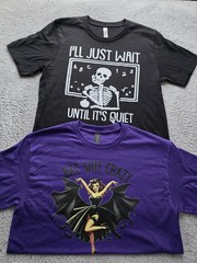 Tee Shirt UNISEX Medium Black Halloween Skeleton Pinup Lot 2