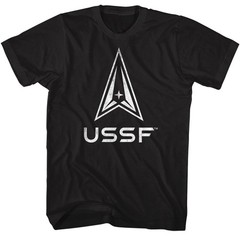 USAF Adult T-Shirt Official USSF OFFICIAL LOGO New Black Cotton Merch