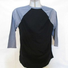 Hawk Men’s Black and Gray Pullover Henley Shirt Medium