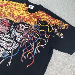 Warren Lotas Wolverine Shirt Mens 2XL Black Flaming Skull Weapon X Marvel Flames