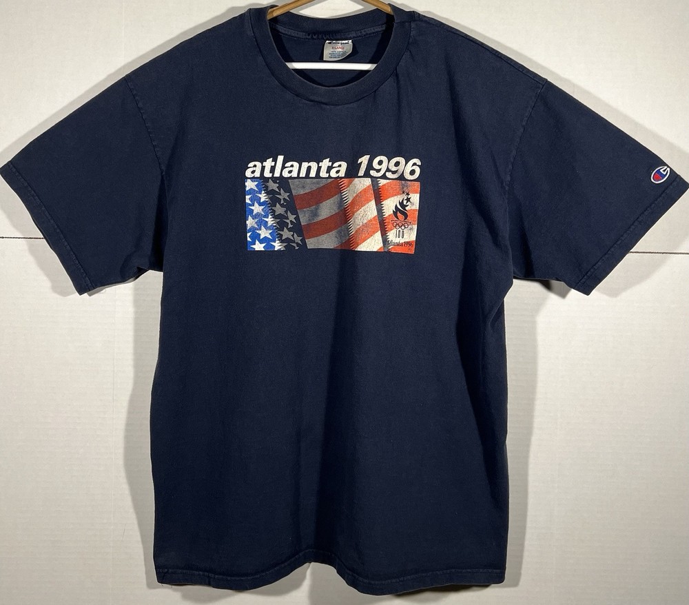 Vintage 96 Champion Atlanta 1996 USA Summer Olympics Games T Shirt Size XL Mens