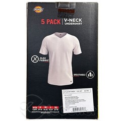 NEW Dickies Mens 5-Pack T-Shirt V-Neck Undershirt White Tee Shirt NIB – Medium