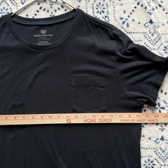 Mack Weldon Black Crew Pocket T Shirt, X-Large But Runs small, See #’s