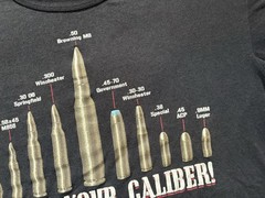Rothco Choose Your Caliber Shirt Mens XL Black Bullet Cal Sizes Graphic Tee