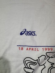 Vintage Asics Marathon Rotterdam 18th April 1999 White T-Shirt Mens Size Large