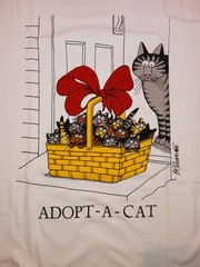 Crazy Shirts Kliban T-shirt, Adopt-a-cat basket (Guam), NEW With Tag, Large