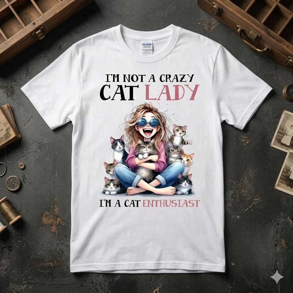 Funny Crazy Cat Lady Cute Pet Lover Gift Tee Graphic Unisex T-shirt
