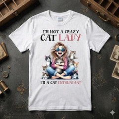Funny Crazy Cat Lady Cute Pet Lover Gift Tee Graphic Unisex T-shirt