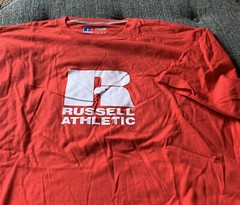 NWOT 2 Russell Athletic T Shirts Men’s Size XXL 2XL Blue & Red Classic Logo A6