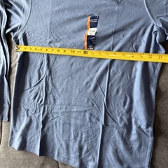 GEORGE 100% COTTON FOR COMFORT BLUE LONG SLEEVE CREW NECK TEE SHIRT M(38-40)