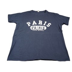 Sol’s Mens Paris France Tour Eiffel T-Shirt XL Navy Blue Distressed Graphic Tee