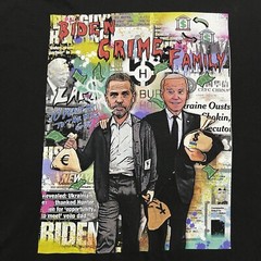 JOE BIDEN T-Shirt XL Black Biden Crime Family Hunter Funny Political Joke Tee