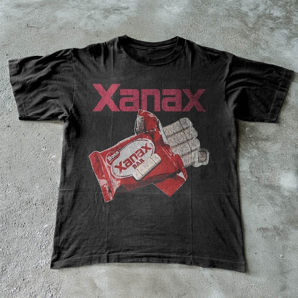 Xanax Bar Graphic Retro Funny Parody Basic Unisex T-Shirt Size S-5XL