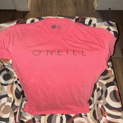 O’Neill Men’s Graphic Logo Crew Neck Short Sleeve Cotton Jersey Tee, Pink, L