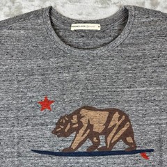 Marine Layer Signature Graphic Tee T-Shirt Men Medium Gray Surfing Bear $45 NWOT