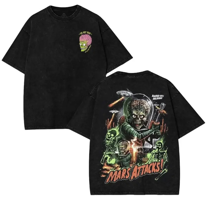 Mars Attacks Shirt Vintage Sci Fi Movie Alien Graphic Tee Retro Fan Gift