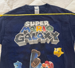 VTG Super Mario Galaxy Shirt Y2K ’07 Nintendo Video Game Promo Graphic T Shirt M