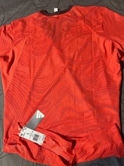 ADIDAS TENNIS PRO FREELIFT MESH SLIM FIT LUCID RED V COLLAR SHIRT SIZE L MEN $80