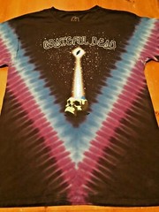 Grateful Dead Spotlight Star Shine Skull T-Shirt M-2XL Tie Dye Night Sky 2 Sided