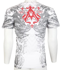Archaic By Affliction Men’s T-Shirt Dragon Rage Wings White Biker M-3XL