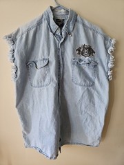 Wolf Semi Truck Jean Vest Sleveless Shirt