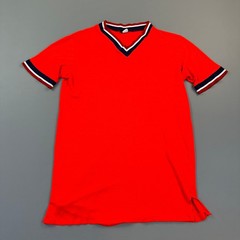 Vintage Sears Mens Store Shirt Mens XL Red Acrylic V Neck Short Sleeve USA 70s