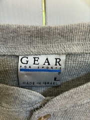 SAMPLE Vintage Gear For Sports Nokia Sugar Bowl Waffle Knit Henley Shirt