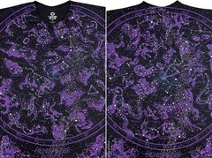 CONSTELLATION-GLOW N THE DARK STARS-OVERALL-2 Side T-SHIRT S-M-L-XL-2X Telescope