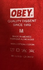 Obey Men’s Red Graphic T-Shirt Globe Quality Dissent Since 1989 Sz M