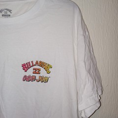 Billabong Crash T-Shirt Surf Men’s XL Surfing Skate White Yellow Pink 2-sided