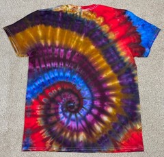Handmade Ice Tie Dye T-Shirt Large Mens Womens Soft Cotton Classic Spiral