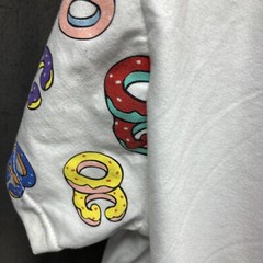 Fresh Laundry Donut OG Hooded T‑Shirt Men’s M White Pink Blue Cotton Blend 18×28