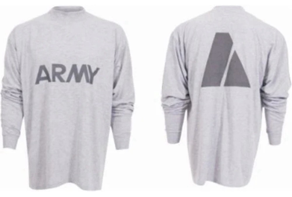 US Army PT Training Long Sleeves T-Shirt Double Sided XXL IPFU 8415-01-465-7367