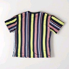 Pac Cares Mens XL Striped T-Shirt Multi-color Short Sleeve Designer Classic 90s
