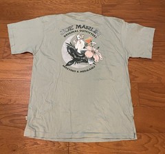 Joe Marlin T-Shirt Men’s Size L Martini Mermaid Fish Tropical Resortwear Large