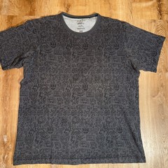 Keith Haring SprzNY All Over Print Detail Classic Gray Tee Shirt Characters Face
