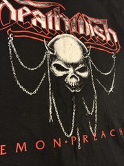 Deathwish Demon Preacher Graphic T-Shirt (Unisex XL/Black) Thrash Metal Band