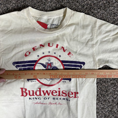 Budweiser King Of Beers T Shirt Mens White Brew City Graphic Print NWT